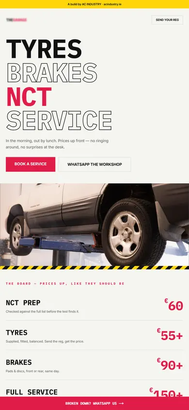 Website built for a mechanic & tyres in Co. Offaly